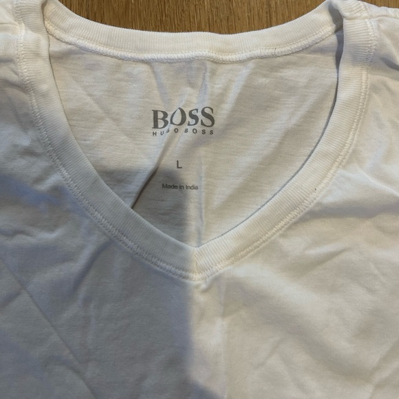Hugo Boss White Undershirt Tee Shirt Size L - Picture 2 of 3